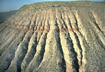 Rocky Arroyo Seven Rivers Fm Scholle Photo showing alternating continental clastics, tidal flat dolomites and sabkha evaporites